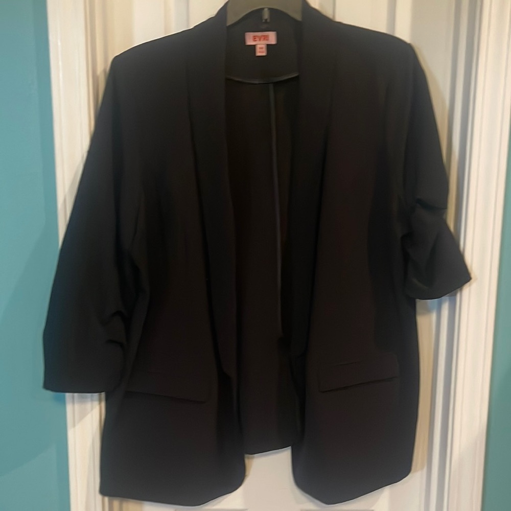 3/4 sleeve black dress blazer